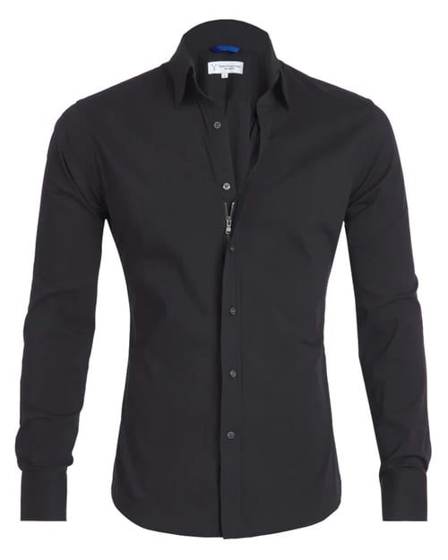 Heren Overhemd Slim Fit Stretch met Ritssluiting