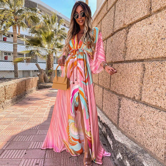 Vrouwelijke Zomerjurk Bedrukte Strandjurk Elegant - StudioMarella
