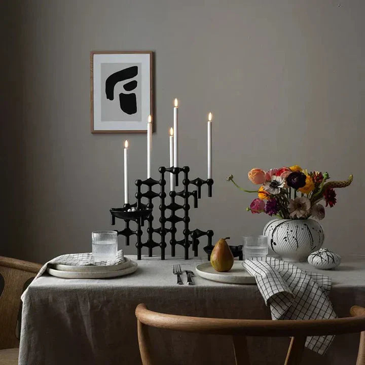 Design Kandelaar van Metaal met Modulair Frame | Moderne Tafeldecoratie & Sfeermaker