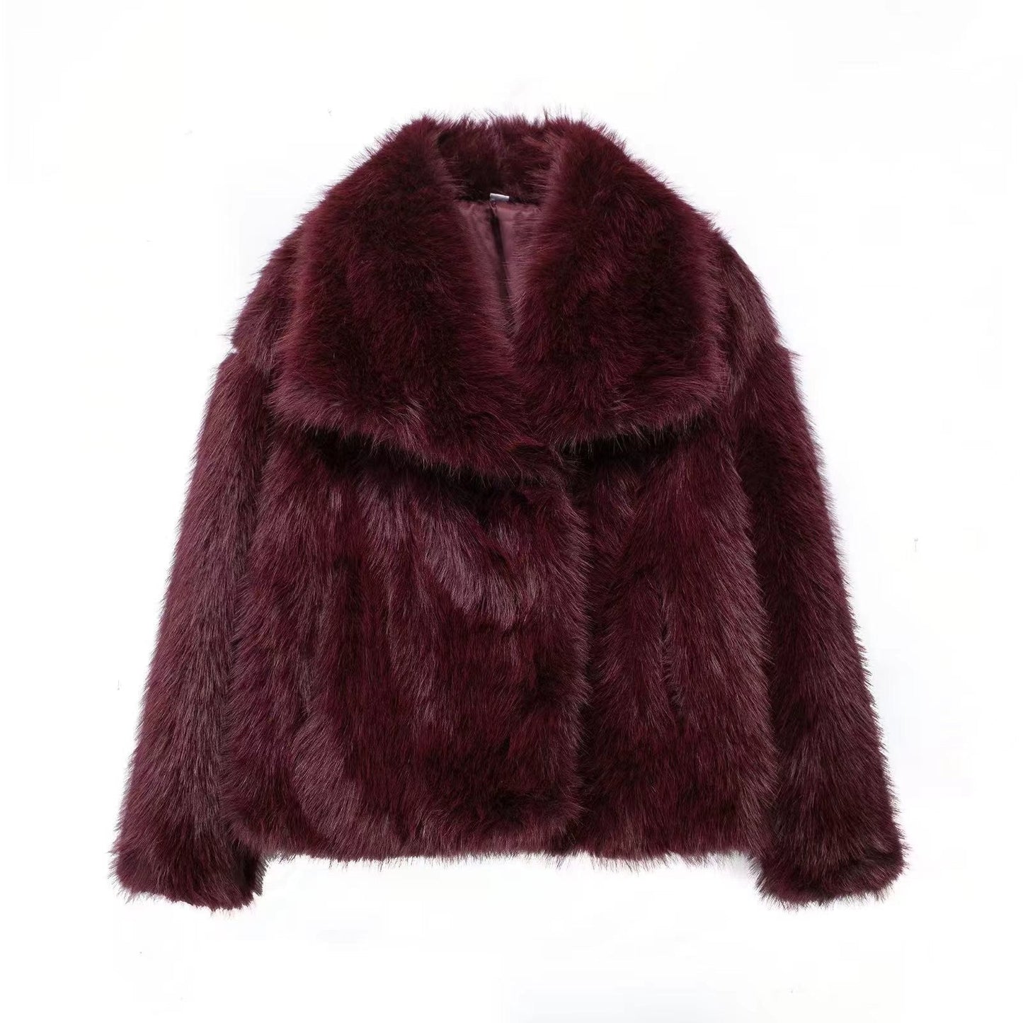 Dames Faux Fur Jas Kort Zacht Oversized