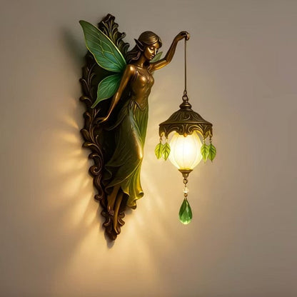 Handgemaakte Wandlamp met LED-verlichting Fantasiefiguren – Magische Sfeerverlichting voor Woonkamer Slaapkamer – Draadloze Wanddecoratie met Warmwit Licht