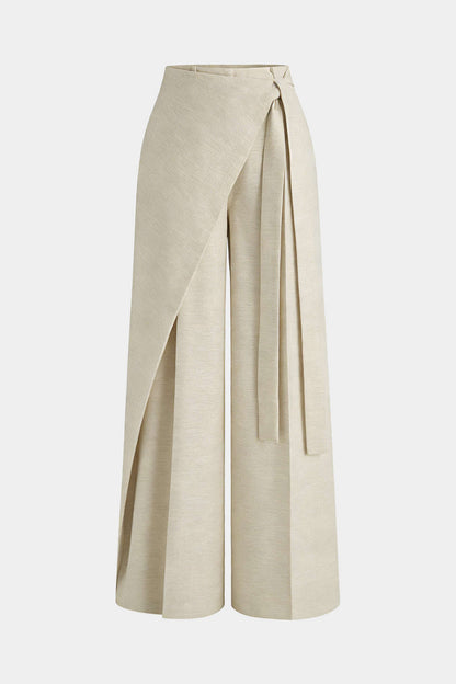 Dames Pantalon Asymmetrisch Met Strik Detail Stijlvol