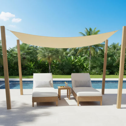 Waterdicht Rechthoekig Schaduwdoek voor Terras, Balkon en Tuin – Polyester UV-Bescherming