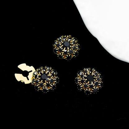 Dames Sierknopen met Steentjes Glitter Luxe Look