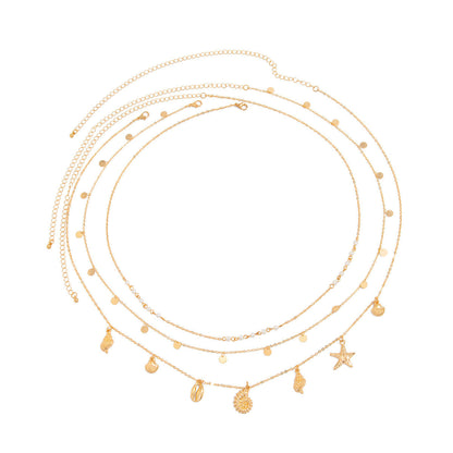 Zilveren Ketting met Parels en Schelpen voor Vrouw
