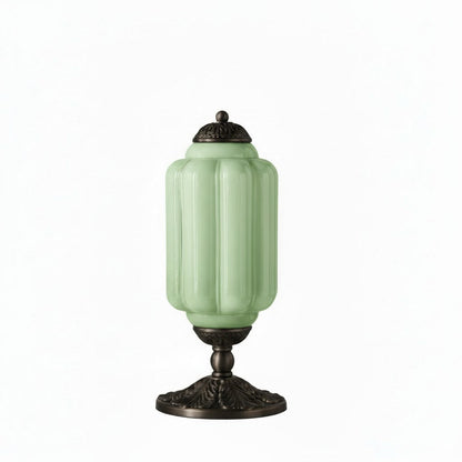 Glazen Tafellamp met Scallop Design Vintage Stijl Slaapkamer Woonkamer Accentverlichting Zwart Messing Matglas