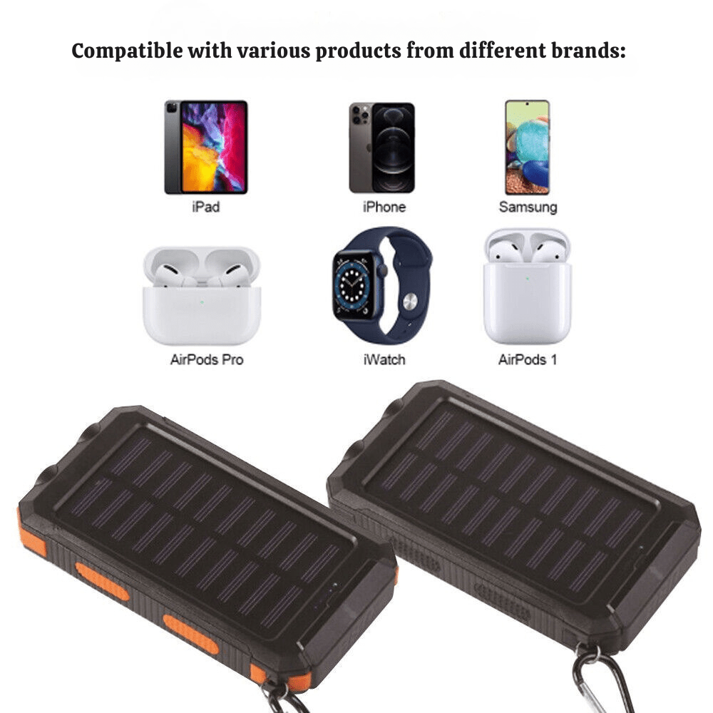 Zonnepanelen Powerbank 10000 mAh Met Waterdichte Behuizing Voor Outdoor Gebruik