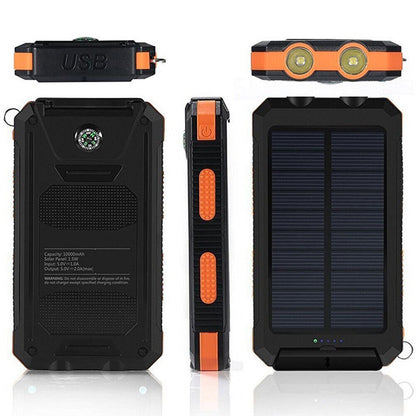 Zonnepanelen Powerbank 10000 mAh Met Waterdichte Behuizing Voor Outdoor Gebruik