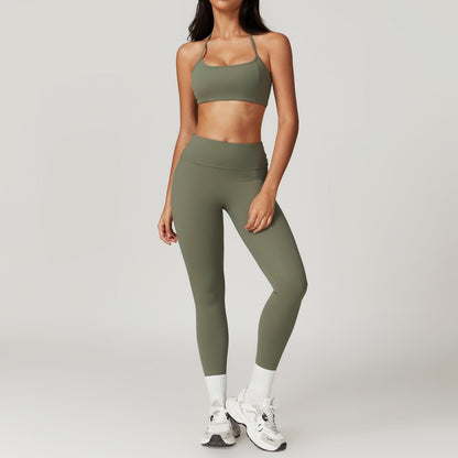 Yoga Set Dames Sneldrogend Sportief Naadloos