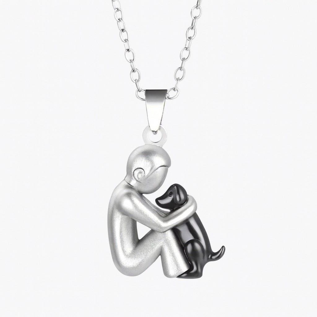 Knuffelige Omarming Ketting Symboliek Hond Kat Vrouw Man Goud Zwart Rosé