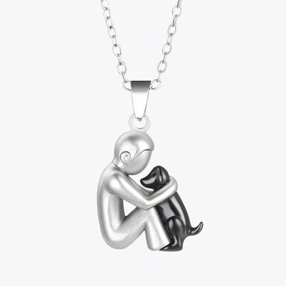Knuffelige Omarming Ketting Symboliek Hond Kat Vrouw Man Goud Zwart Rosé