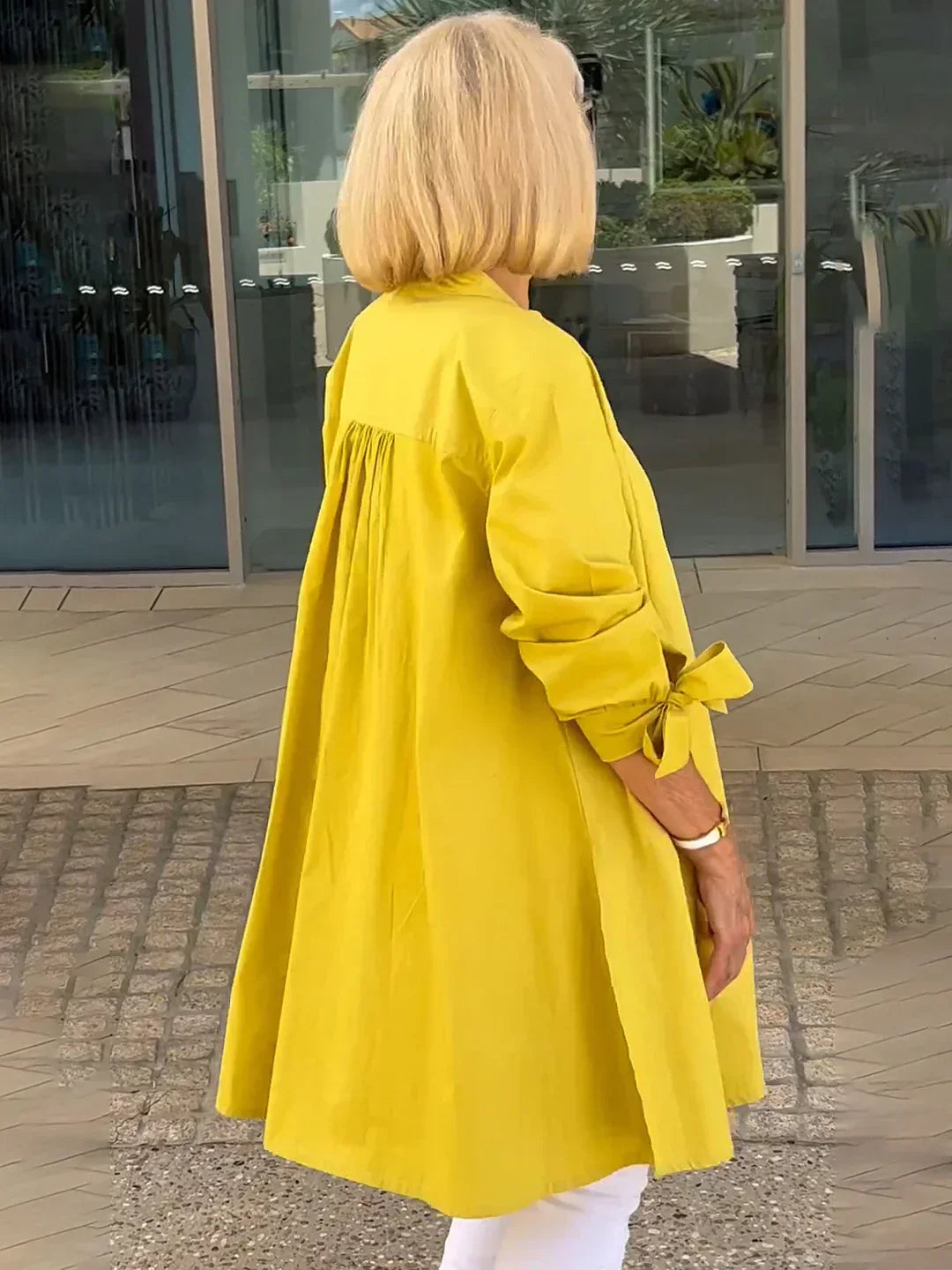 Lange Blousejurk Lichtgewicht Ademend Zomerjurk