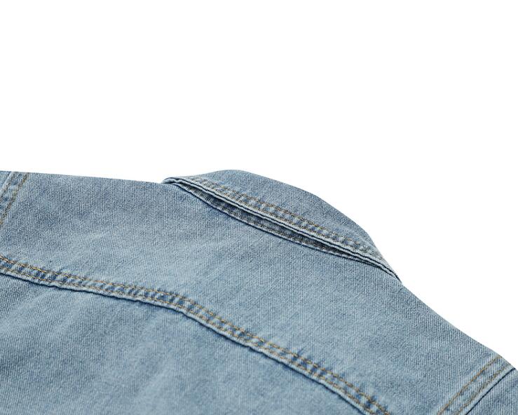 Dames Biker Jacket Kort Denim Model Met Grote Kraag → Korte Dames Biker Jas Denim Met Grote Kraag