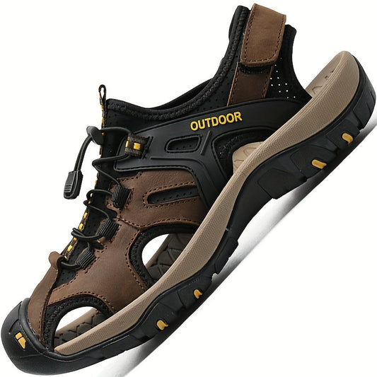 Ademende Herensandalen met Gesloten Neus – Elastische Band en Stevige Rubberzool voor Outdoor