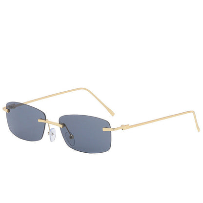 Dames Zonnebril Rechte Glazen Randloos Trendy Model