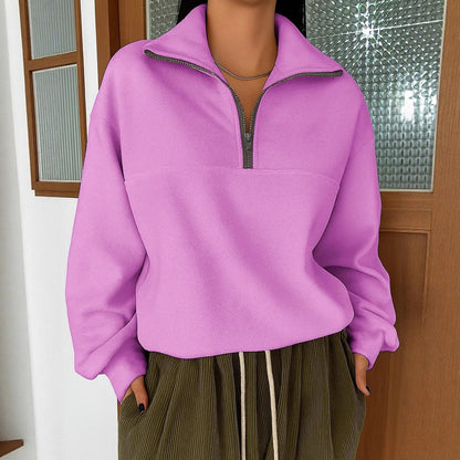 Dames Sweatshirt Warm en Sportief met Kap en Rits