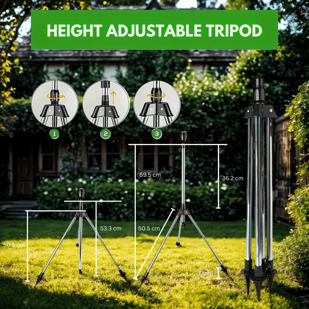 Verstelbare Roterende Tuinsproeier 360° Dekking RVS