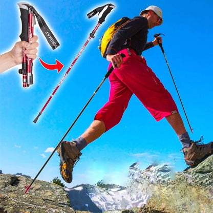 Wandelstokken Verstelbaar Opvouwbaar 110-135cm Lichtgewicht Trekking
