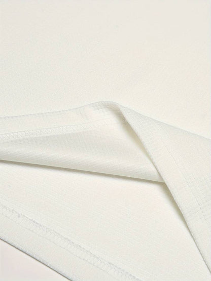 Heren Wafelshirt Lange Mouwen V-Hals Katoen