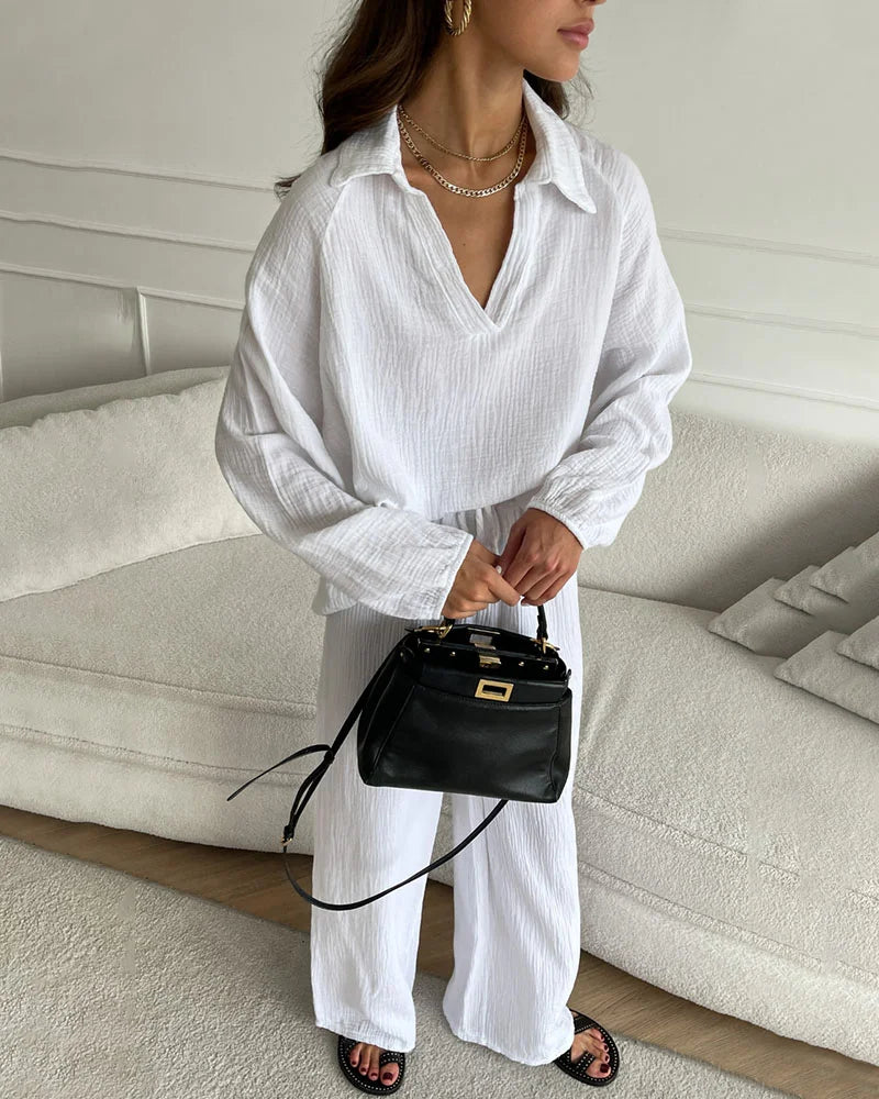 Venus Jurk - Elegante Tweedelige V-Hals Jurk Set