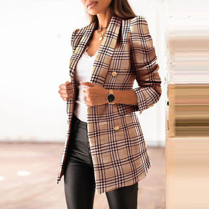 Dames Blazer Geruit Stijlvol Luxe Model