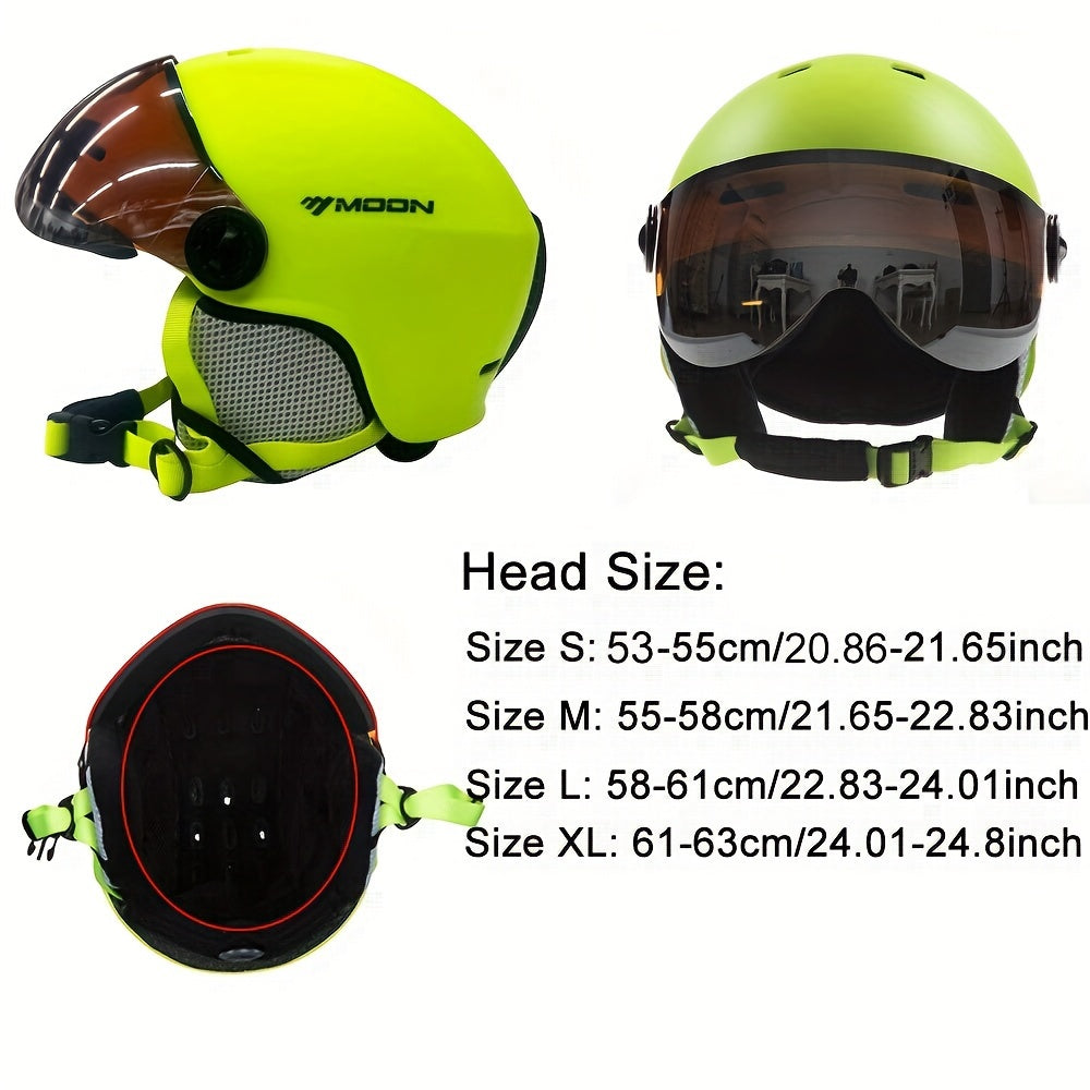 Skihelm PC+EPS Zwart met Vizier Verstelbaar Wintersport Ski Snowboard Beschermhelm met Afneembare Onderdelen