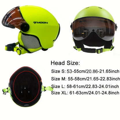 Skihelm PC+EPS Zwart met Vizier Verstelbaar Wintersport Ski Snowboard Beschermhelm met Afneembare Onderdelen