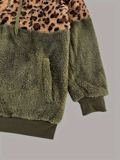 Luipaard Sweater Color Block Geprint