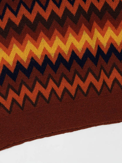 Retro Trui Zigzag Patroon Vintage Look