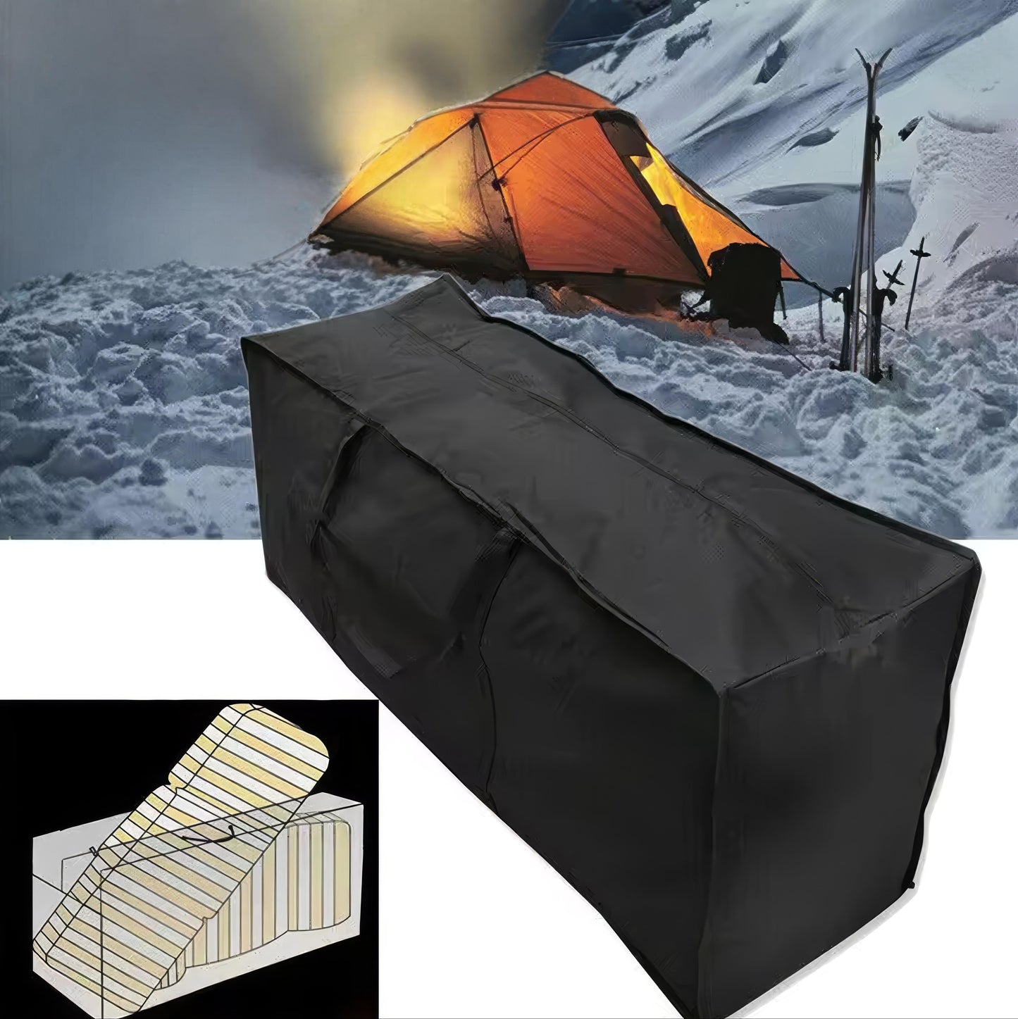 Waterdichte Beschermhoes voor Tuinmeubilair UV-Bestendig 210D Oxford Zwart M & L