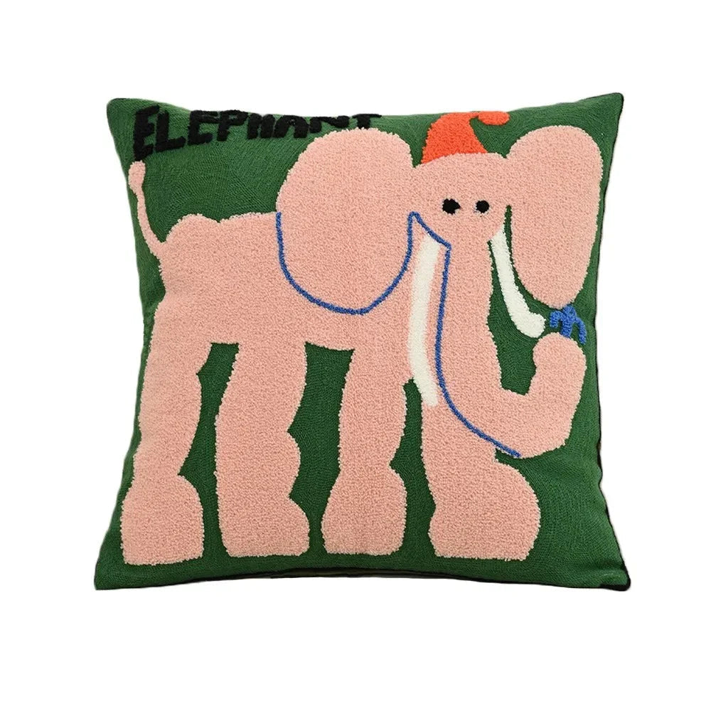 Kussenhoes Dieren Borduurwerk Scandinavisch 45x45 Polyester Katoen