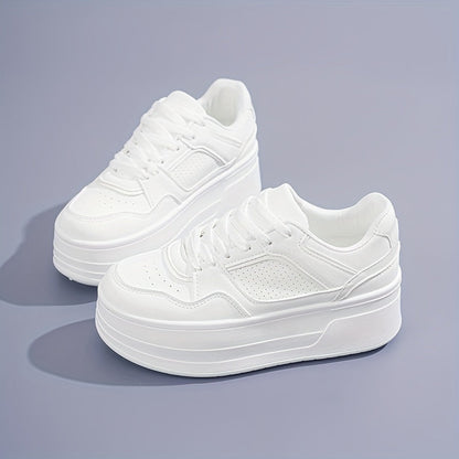 Dames Sneakers Wit Plateauzool Comfortabele Stijl