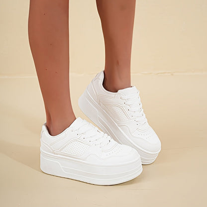 Dames Sneakers Wit Plateauzool Comfortabele Stijl - StudioMarella