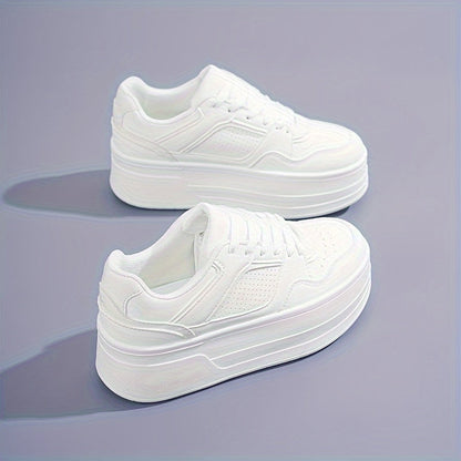 Dames Sneakers Wit Plateauzool Comfortabele Stijl
