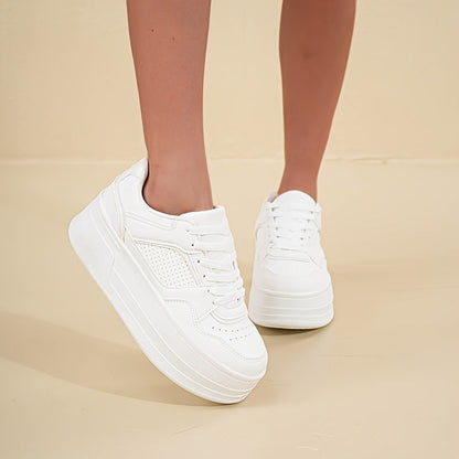Dames Sneakers Wit Plateauzool Comfortabele Stijl