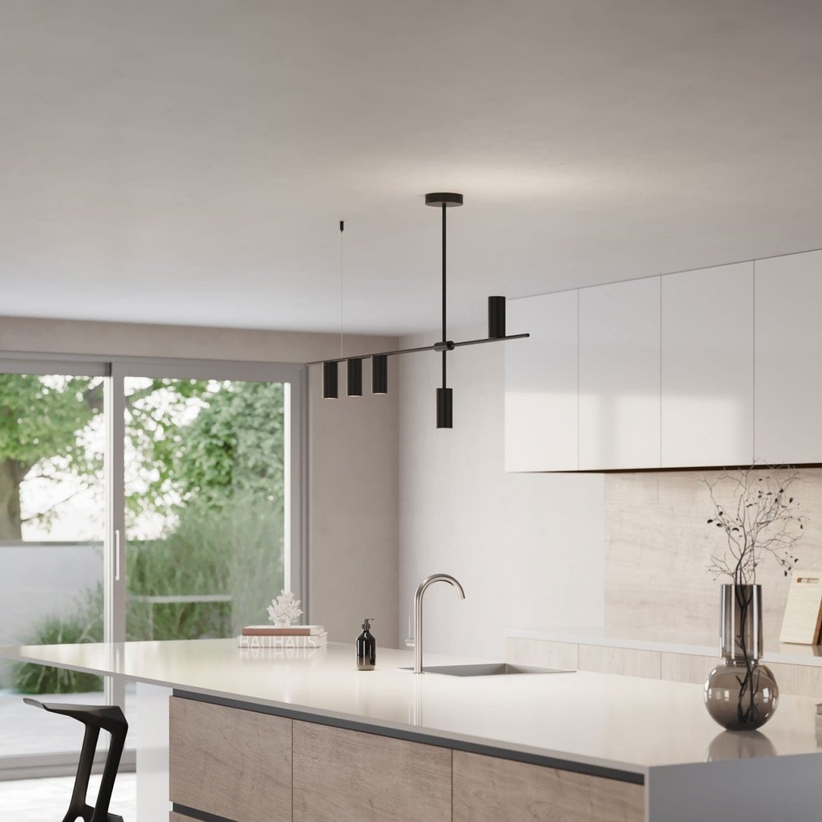 Hanglamp Aluminium Zwart 122cm Asymmetrisch Design Modern