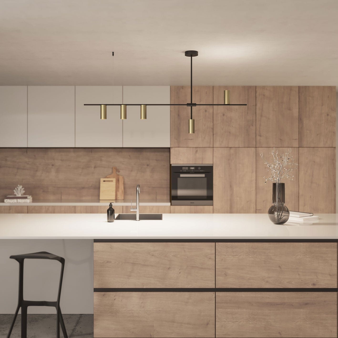 Hanglamp Aluminium Zwart 122cm Asymmetrisch Design Modern