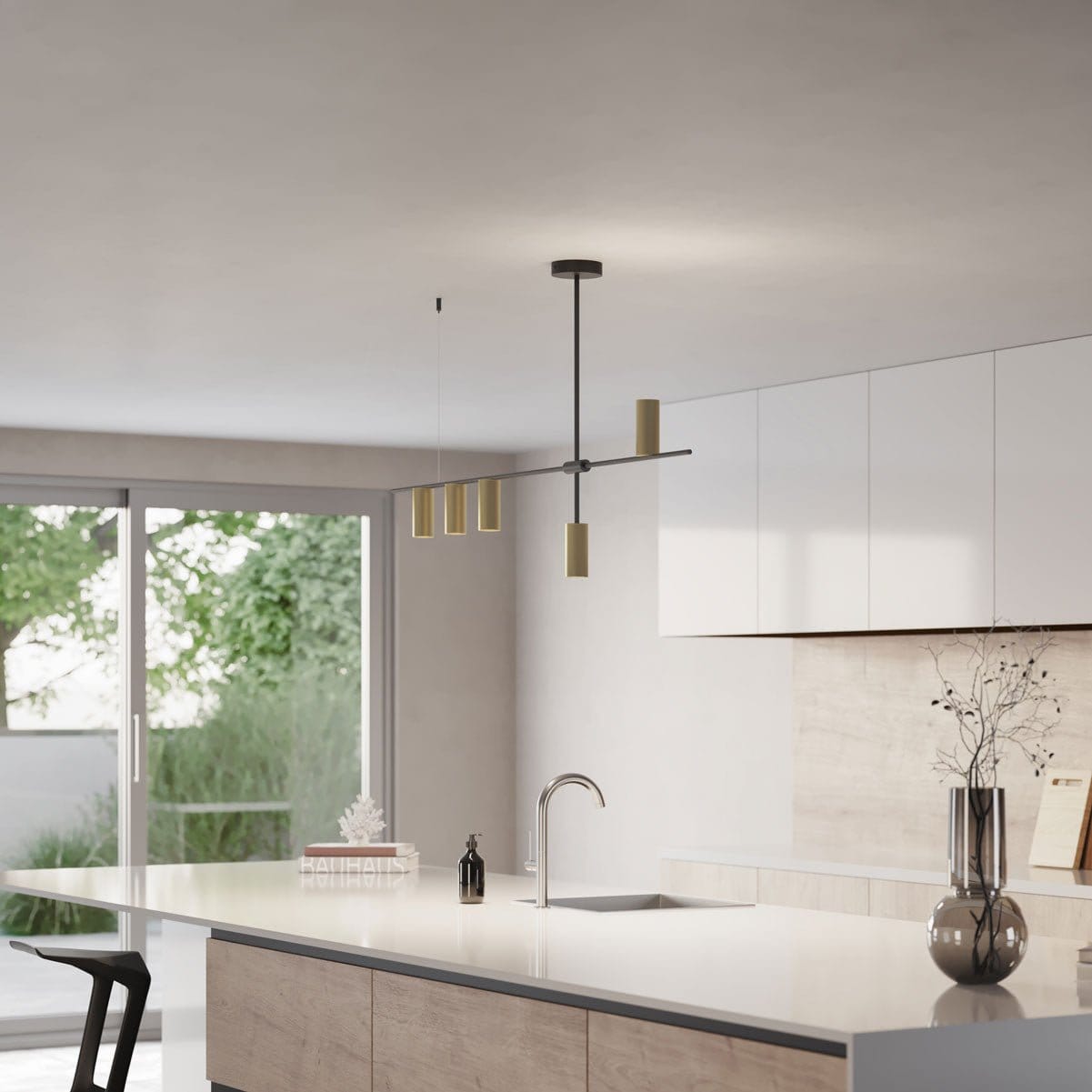 Hanglamp Aluminium Zwart 122cm Asymmetrisch Design Modern