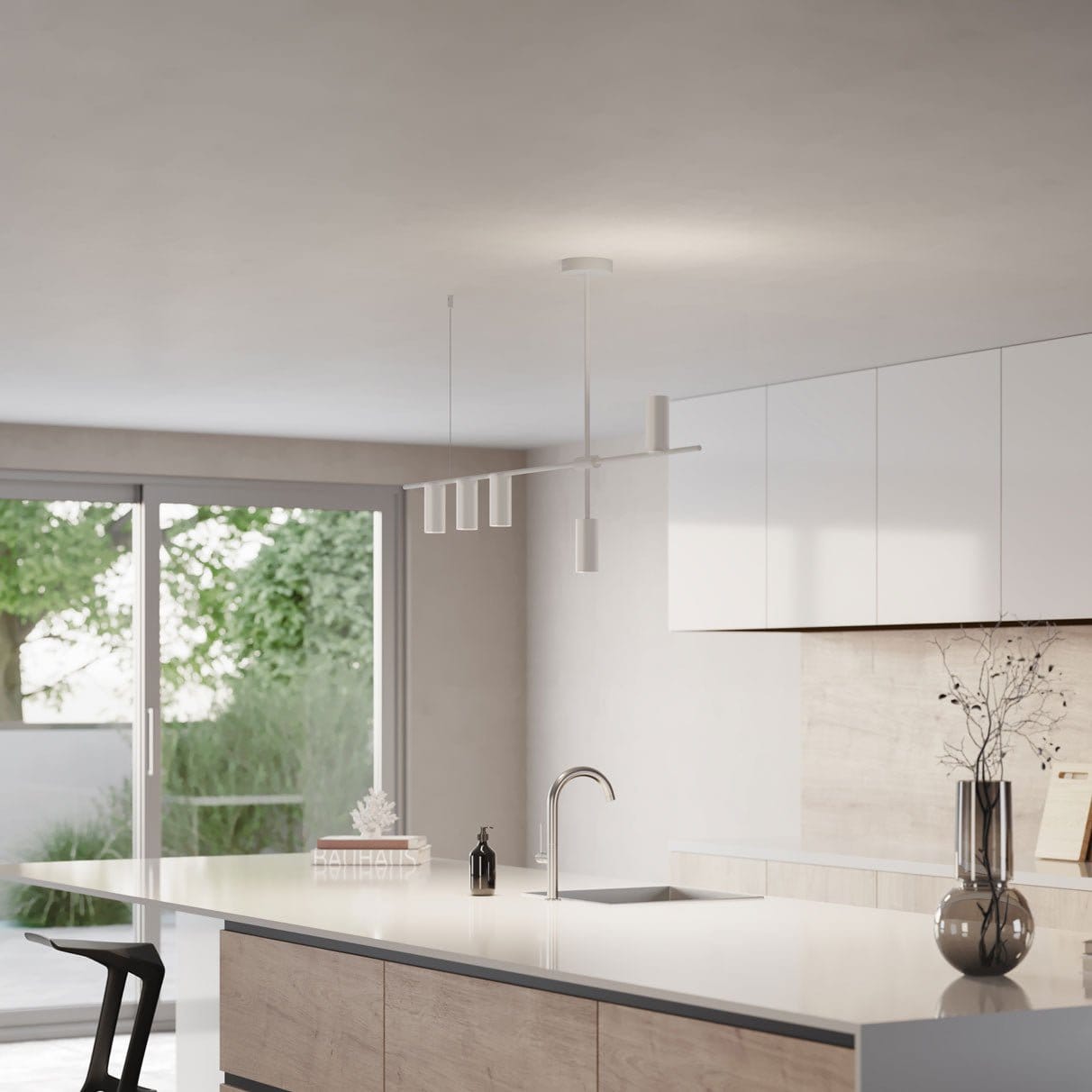 Hanglamp Aluminium Zwart 122cm Asymmetrisch Design Modern