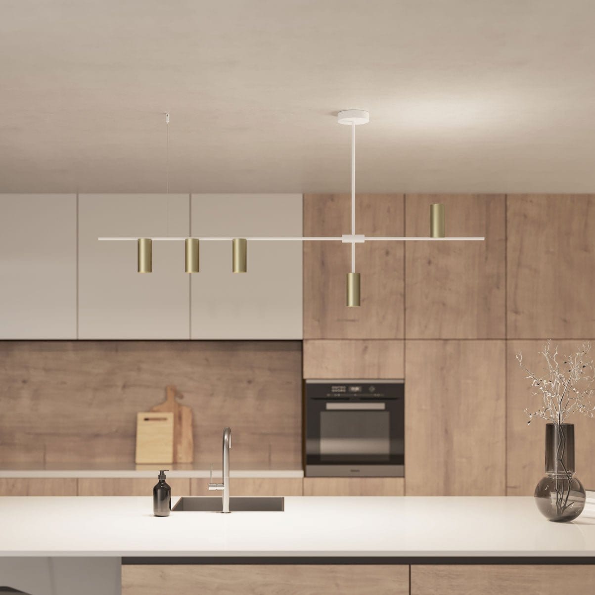 Hanglamp Aluminium Zwart 122cm Asymmetrisch Design Modern