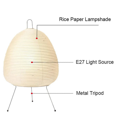 Japanse Vloerlamp Rijstpapier Minimalistisch Design E27 47cm Wit
