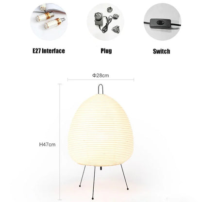Japanse Vloerlamp Rijstpapier Minimalistisch Design E27 47cm Wit