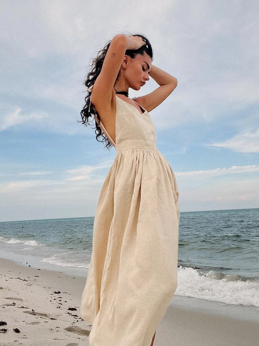 Zomerjurk Vrouwelijk Fit en Flare Jurk Lange Mouwen - StudioMarella