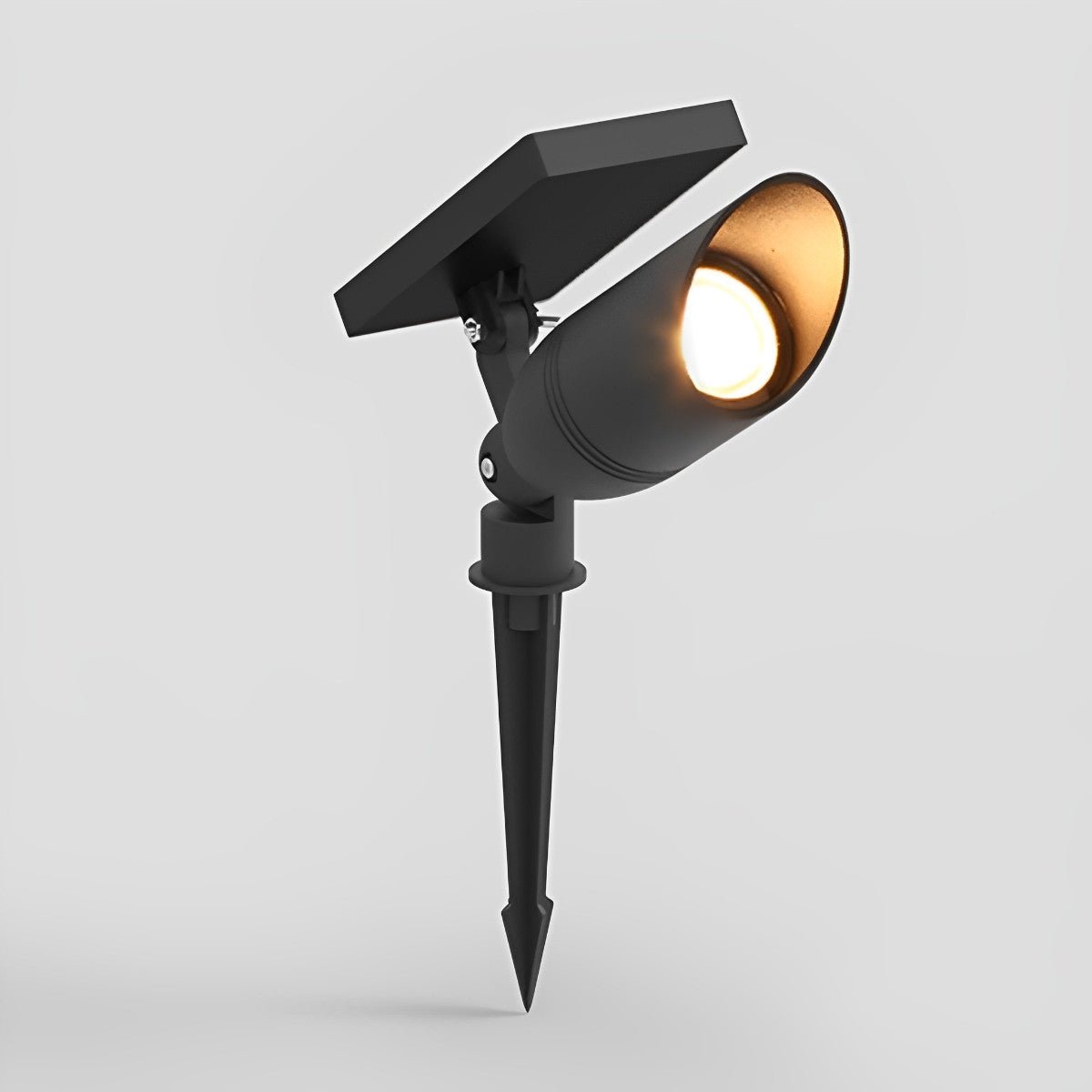 Tuinspot Grondspot Aluminium Zwart IP65 Zonne-energie Bedraad 5W Tuin Oprit Patio Spotlight Tuinverlichting Verstelbaar