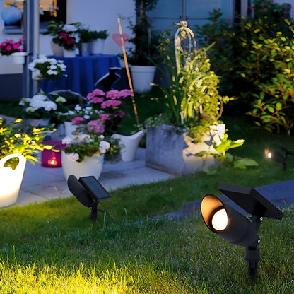 Tuinspot Grondspot Aluminium Zwart IP65 Zonne-energie Bedraad 5W Tuin Oprit Patio Spotlight Tuinverlichting Verstelbaar