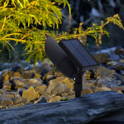 Tuinspot Grondspot Aluminium Zwart IP65 Zonne-energie Bedraad 5W Tuin Oprit Patio Spotlight Tuinverlichting Verstelbaar