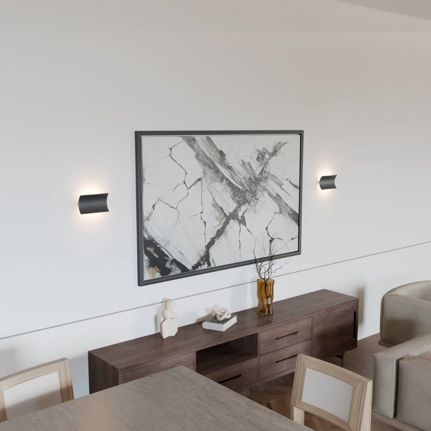 Elegante led wandlamp met warm indirect licht voor binnen en beschut buiten