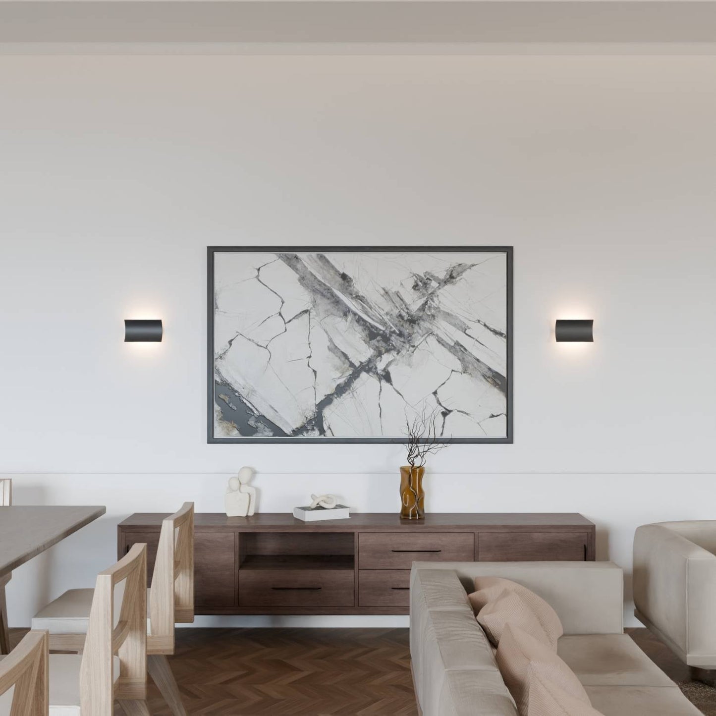 Elegante led wandlamp met warm indirect licht voor binnen en beschut buiten
