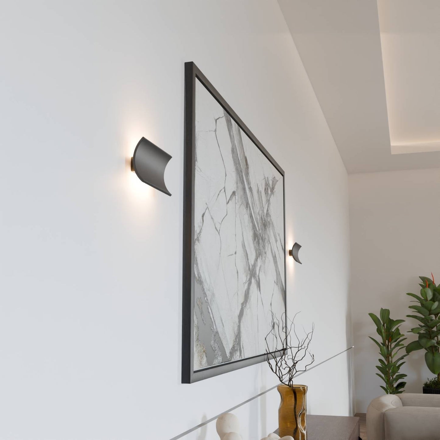 Elegante led wandlamp met warm indirect licht voor binnen en beschut buiten