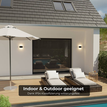 Elegante led wandlamp met warm indirect licht voor binnen en beschut buiten
